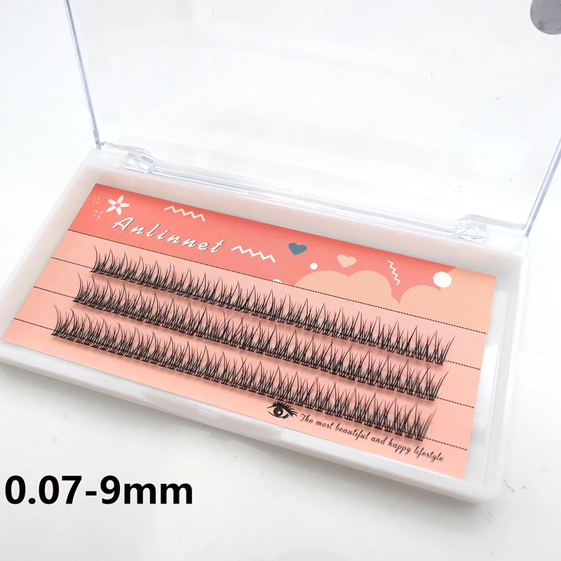 120 Teile/schachtel Premium Nerz Individuelle Schwalbenschwanz Wimpern Verlängerung Natürliche 3D Cluster Wimpern Professionelle Make-Up Ausgestellte Wimpern – Detail 4
