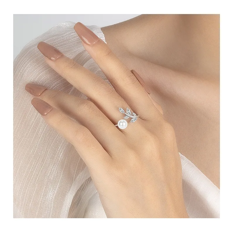 

Кольцо с жемчугом Kalaini Pearl Leaf, кольцо с пресноводным жемчугом, кольцо Cold Wind Premium