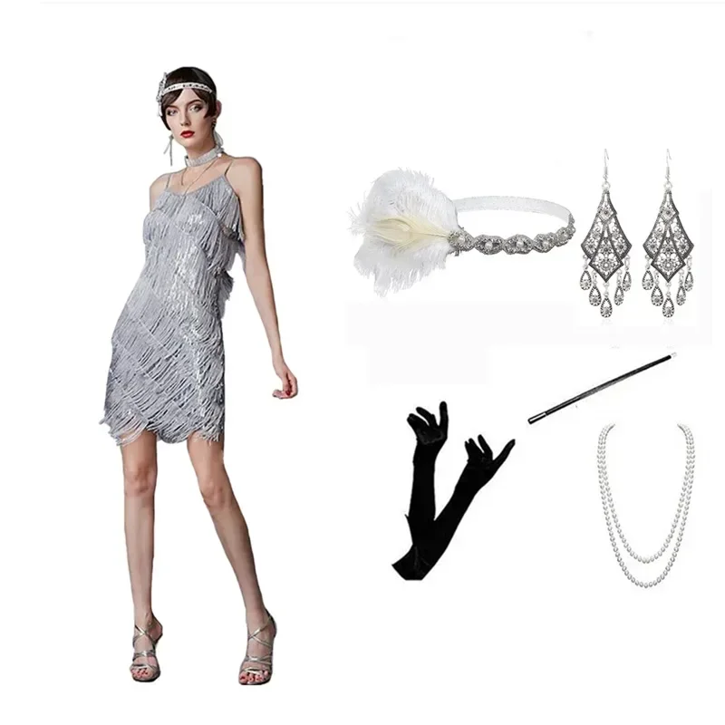 Nappa abito corto Ball Latin Camis Sexy Dance Y2K 1920 Vintage Gatsby Dress Women Suit abito tubino senza maniche con perline