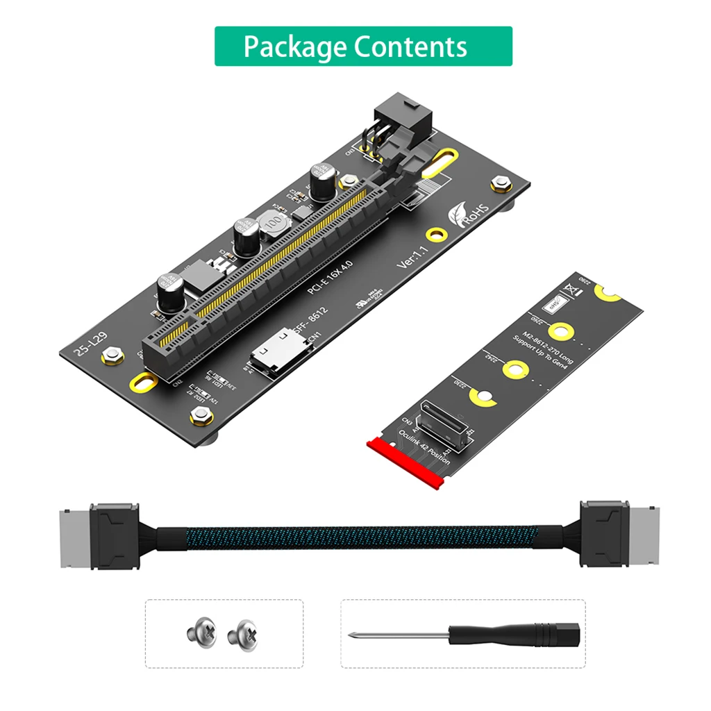 M.2 NVMe zu OCuLink PCIe 4.0 Adapter-Kit, für externe Grafikkarten EGPU & Mini-PC, inklusive Stromkabeln 24+6PIN – Detail 15