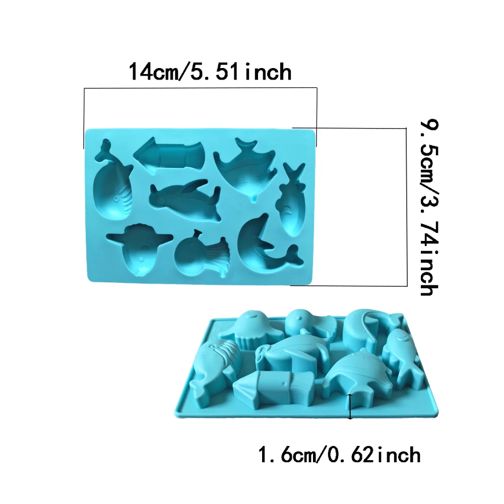 1pc Creative Ocean Fish-Shaped Chocolate Fondant Silicone Mold DIY Candy Pudding Dessert Mold Cake Decoration Insert