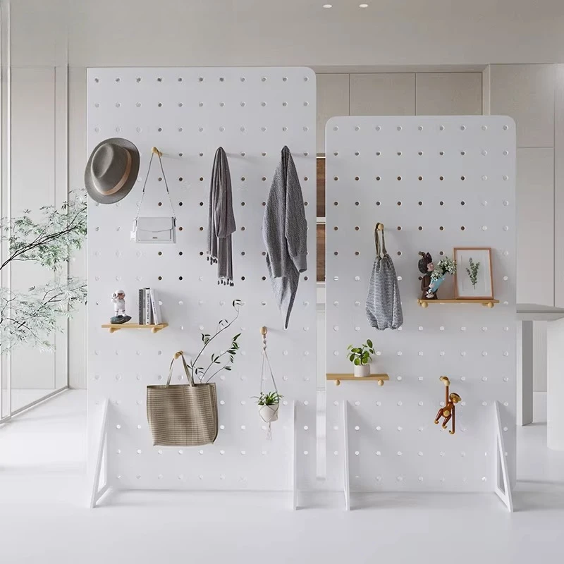 Cave board shelf entrance living room decorative storage rack solid wood floor commercial display stand live broadcast