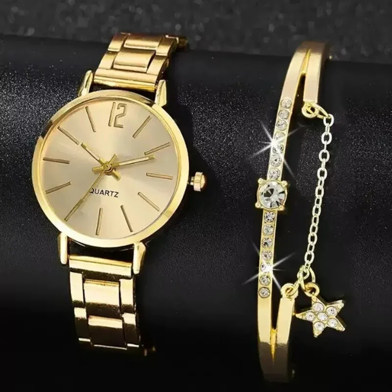 Women's Watch Roman Literal Women's Quartz Watch Combination Watch Set