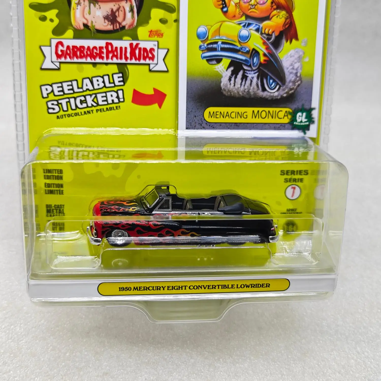 GreenLight 1:64 Trash Can Series 7-Menace Monica-1950 Mercury 8 Convertible Low Lying Diecast Alloy Car Model Collectible