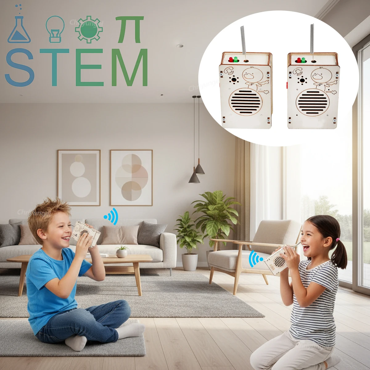 Chriyungel Houten DIY Walkie Talkie Model Kit STEM Educatieve Wetenschap Natuurkunde Speelgoed Creatief Schoolproject voor kinderen