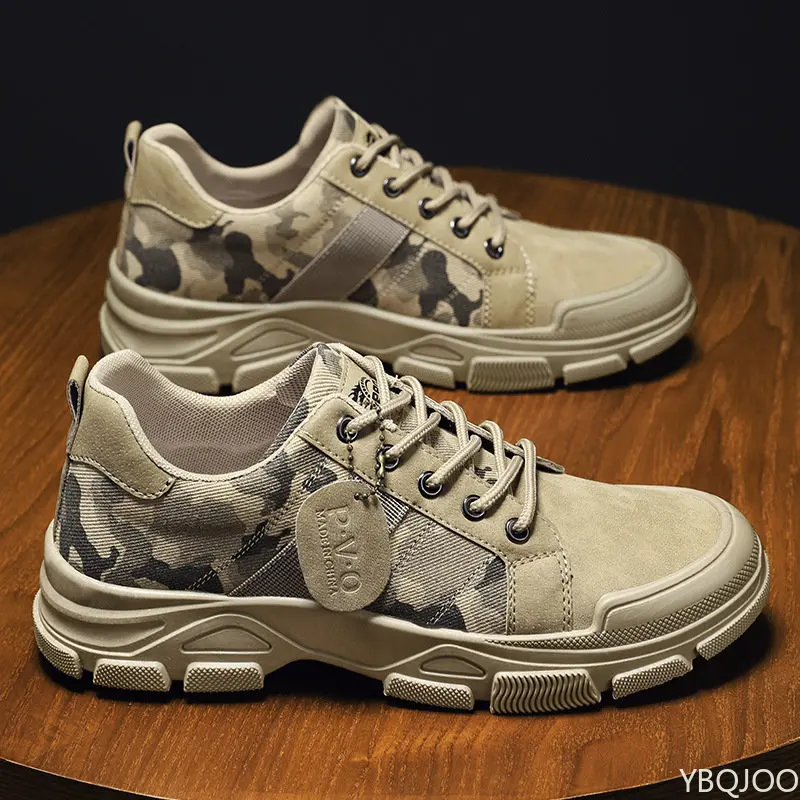 Shoes for Men Camouflage Autumn New  Desert Shoes High-top Sneakers Non-slip Work Shoes for Men Buty Robocze Meskie