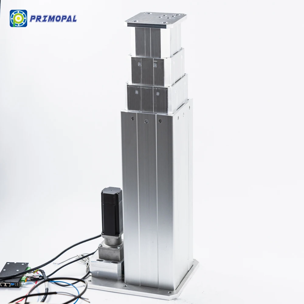 PrimoPal High Torque 10000N Permanent Magnet Electric 3 Stage Desk Linear Actuator Lifting Columns Telescopic Office