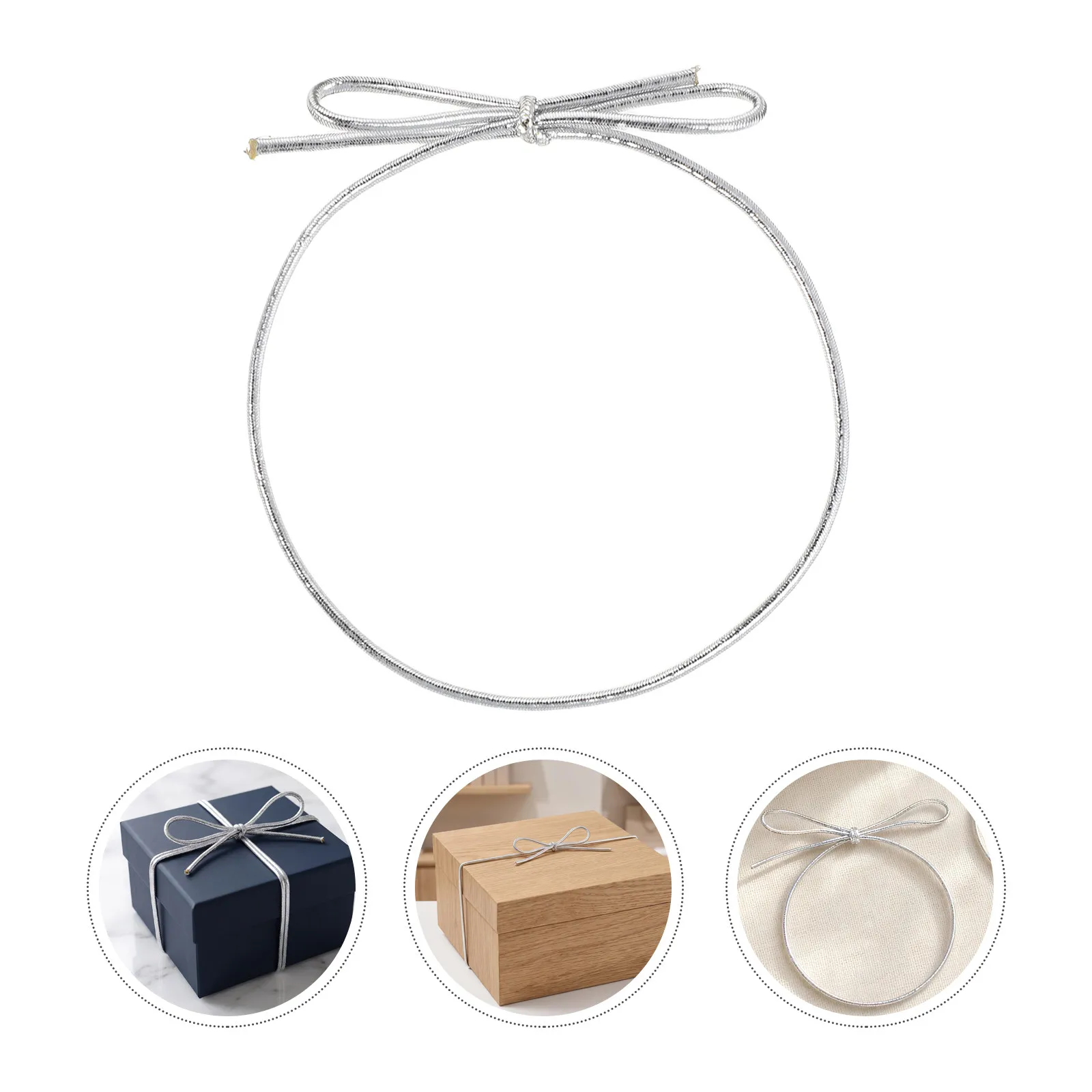 100pcs-pre-tied-ribbon-bow-decorative-for-shower-favor-boxes-wedding-decor-elastic-wrapping-cord-slim-metallic