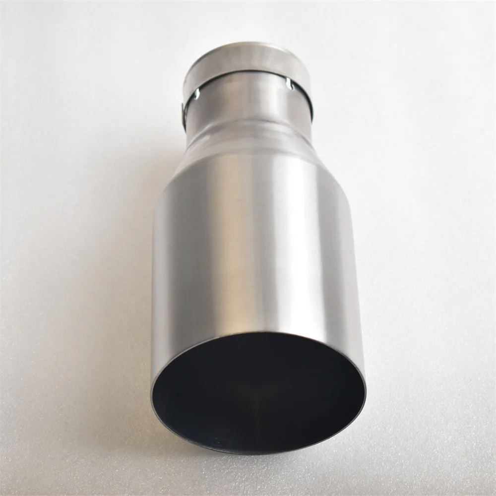 MILLTEK SPORT Single Tube Car Exhaust Nozzle 304 Stainless Steel Flat Mouth Brushed Finish Automotive Modification Accessory