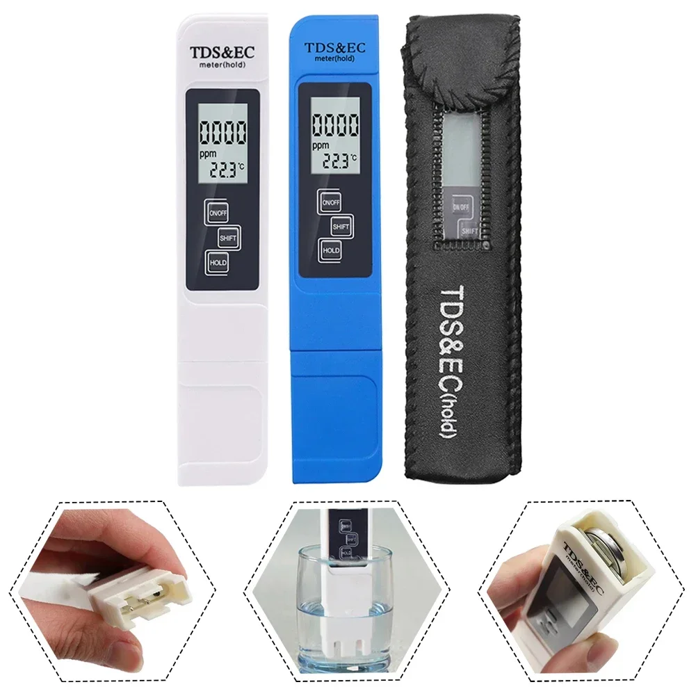 Prueba de estanque de peces de piscina de agua salada, LCD Digital, medidor de temperatura de salinidad, bolígrafo, función de apagado automático,