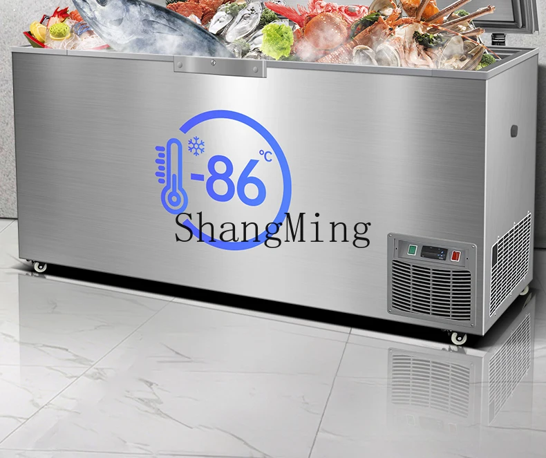 ثلاجة أفقية لحفظ الطعام الطازج من LXY، فريزر المأكولات البحرية سريع التحمل بزاوية 86 درجة #4