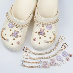 Hot sales Fashion trends Hole Shoe Charms for DIY  pearl chain Shoe Buckle Decoration for Shoe Charm Sandals Clogs Kids Gifts