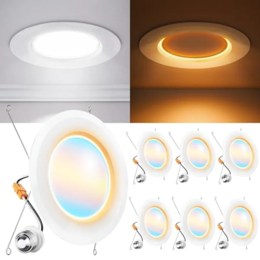 

Светодиодный встраиваемый светильник Sunco Inch LED Retrofit Night Light, 1000 люмен, 2700K/3000K/4000K/5000K/6000K, с выбираемой цветовой температурой, 12 Вт, 120 В, диммируемый