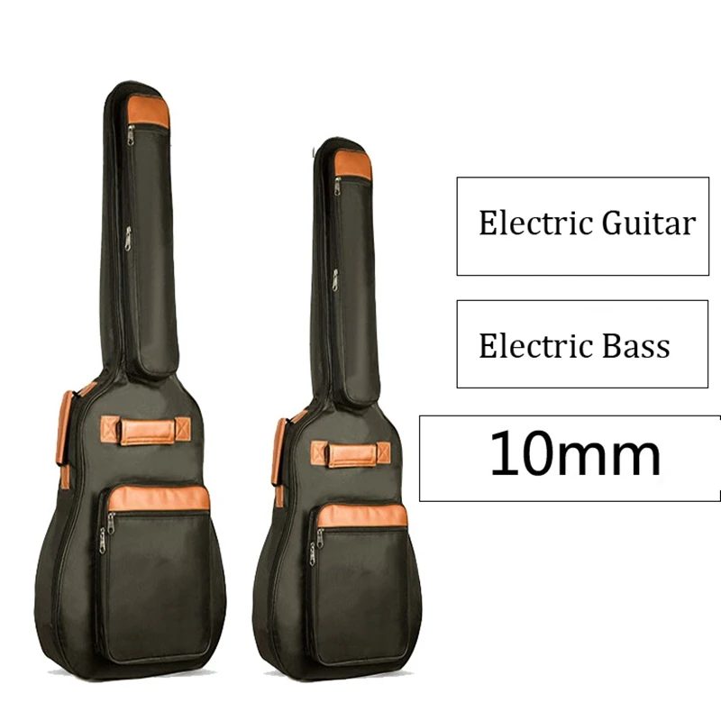 40 41/46 Inch Stylish Water Resistant Electric Guitar Gig Bag Dustproof Electric Bass Cover 10mm Thicken Pad Acoustic Gig Case