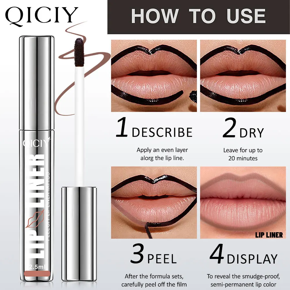 

4-Color tear lip liner waterproof lip pencil accurately outlines lip shape for long-lasting color rendering
