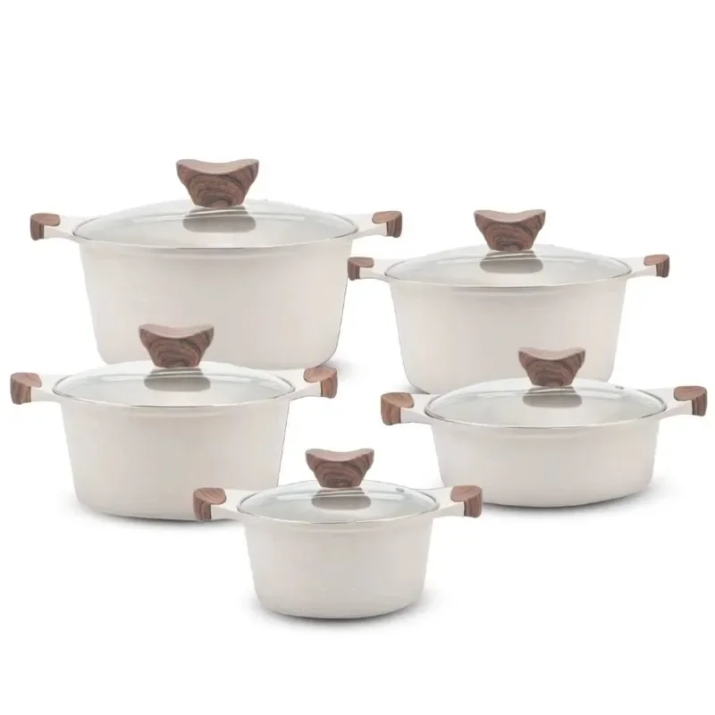 Nonstick Cookware Set with Easy to Clean Surface Works on Electric Induction Ceramic and Radiant Ring Cooktops