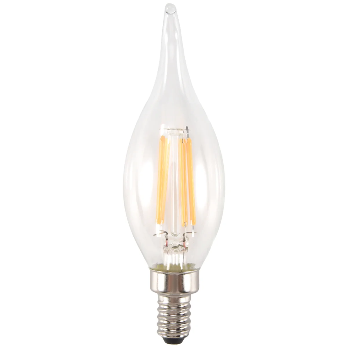 Dimmable E12 4W COB Candle Flame Filament LED Light Bulb Lamp 12.5*3.5cm