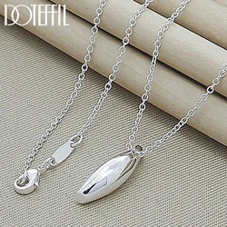 DOTEFFIL 925 Sterling Silver Smooth Long Solid Pendant Necklace 18 Inch Chain For Women Wedding Engagement Party Fashion Jewelry