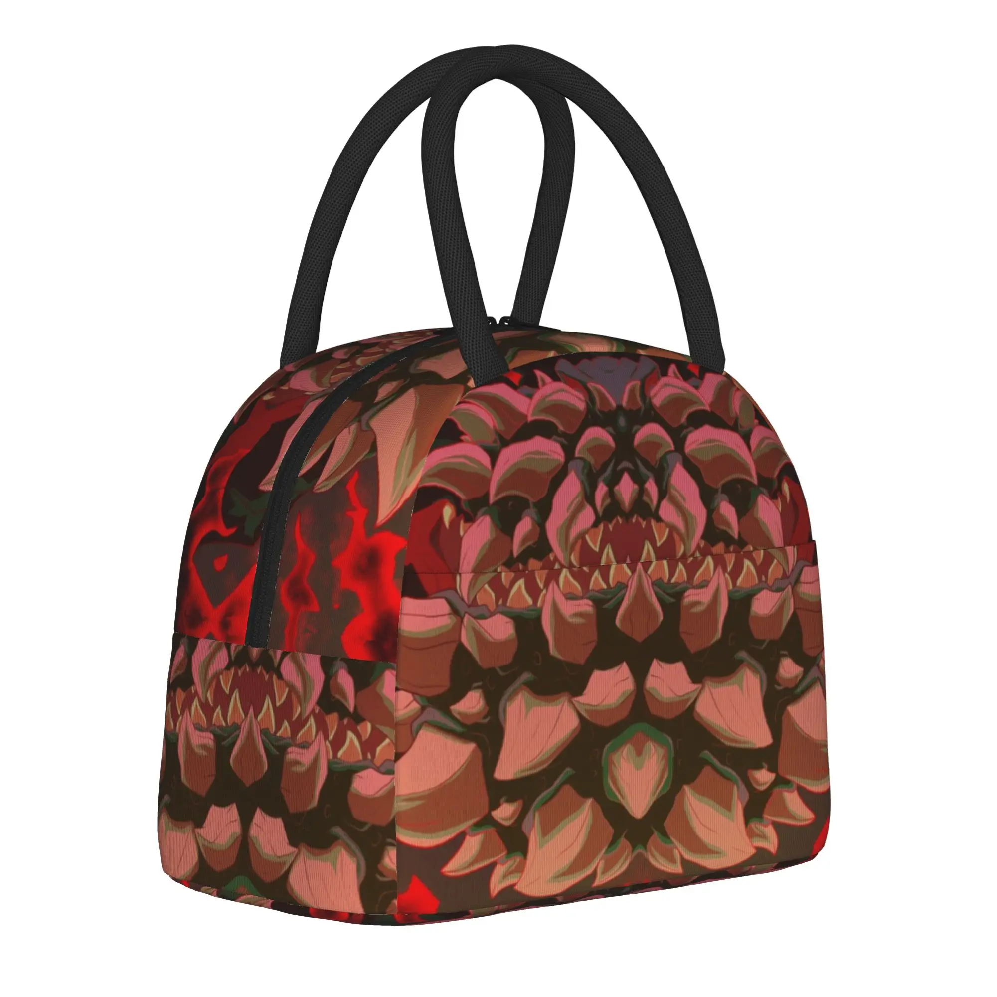 Monster Hunter World Game Insulated Lunch Bag Kanji Wyvern Dragon MHW Meal Container Thermal Bag Tote Lunch Box School  Travel