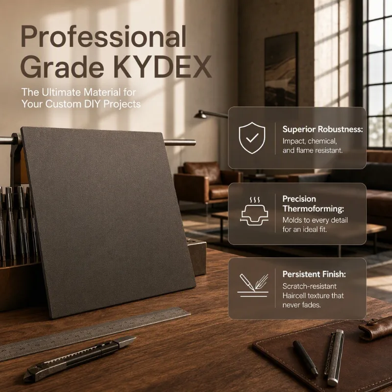 Coffee Brown Kydex Thermoplastic Board for Knife Sheath Case Making Material - 1Pc Hot Plastic Plate Kydex Holster Material