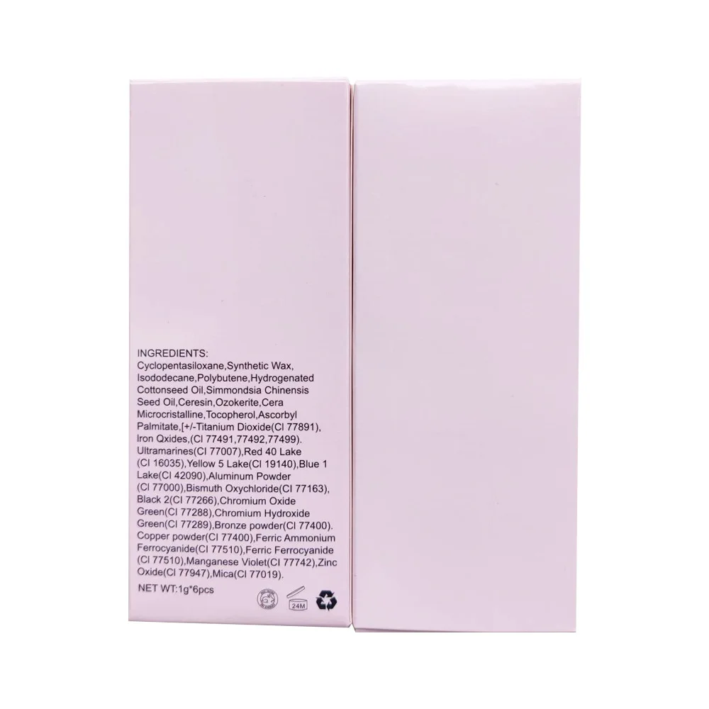 Private Label 6-częściowy zestaw kredki do ust różowa szminka długotrwała wodoodporna matowa kredka do ust