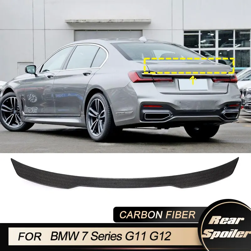 Rear Trunk Spoiler Wing For BMW 7 Series G11 G12 2016 - 2021 Rear Tail Trunk Boot Lid Wing Spoiler Carbon Fiber