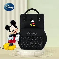 Disney-Bolsa de pañales de Mickey para bebé, mochila de marca de lujo de dibujos animados, bolsa de pañales de moda de alta calidad, multifunción