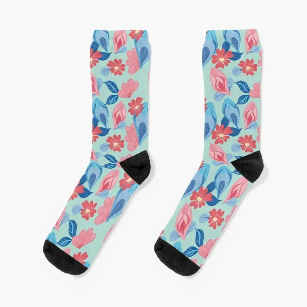 

Vulva flower pattern Socks Hiking boots cool gifts Designer Man Socks Women's