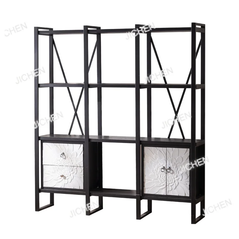 

Креативная книжная полка из кованого железа, перегородка для гостиной, витрина, напольная полка для хранения образцов прямой трансляции