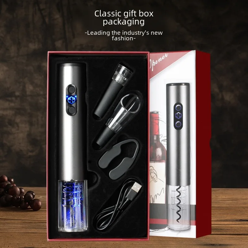 Cross-Border Automatic Red Wine Wine Opener Four-in-One USBRechargeable Red Wine Bottle Screwdriver Electric Aluminium Alloy Bot