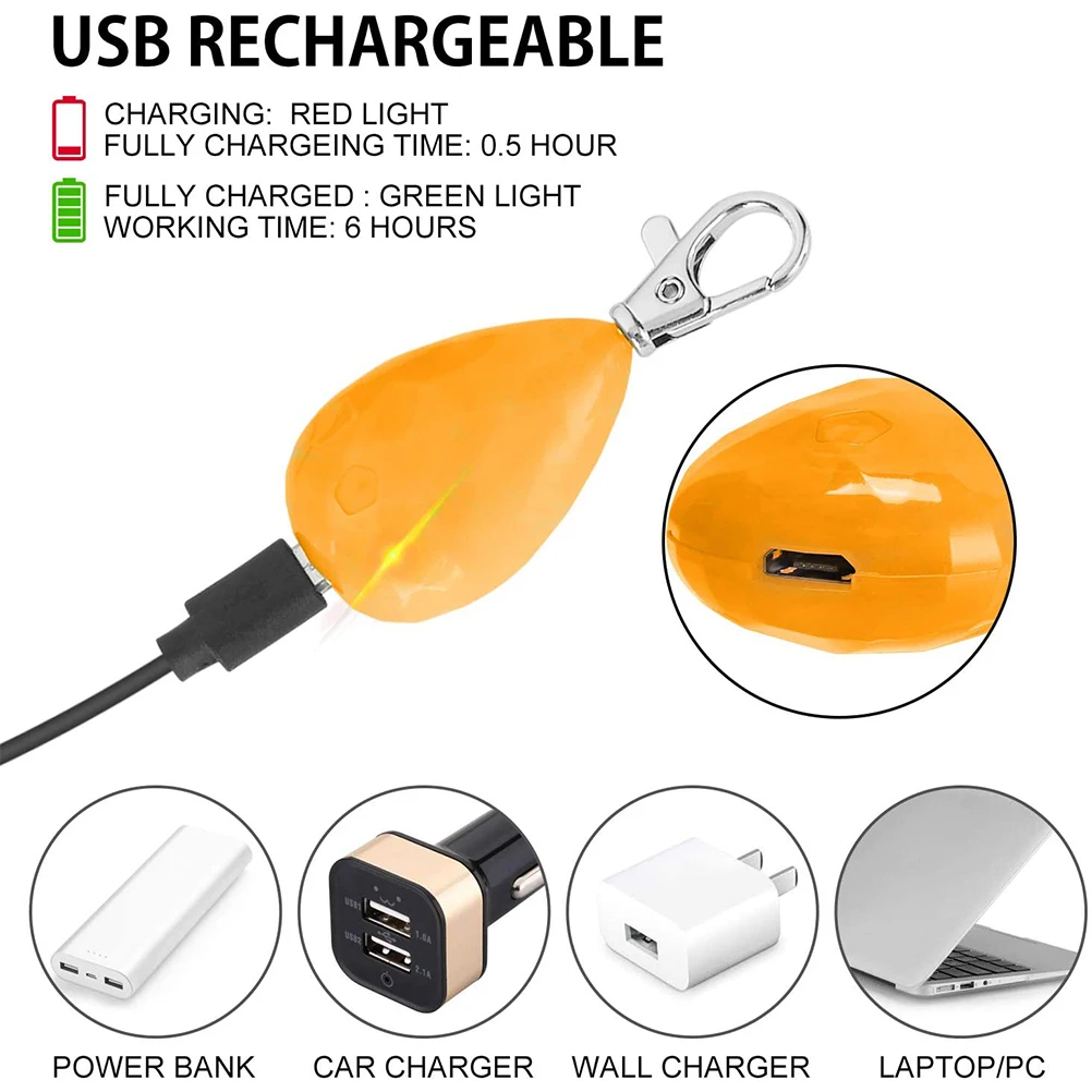 

2 Pcs Dog Collar Night LED Rechargeable Pet Pendant Glow in Dark Bite Resistant Lightweight Visible Lamp for Night