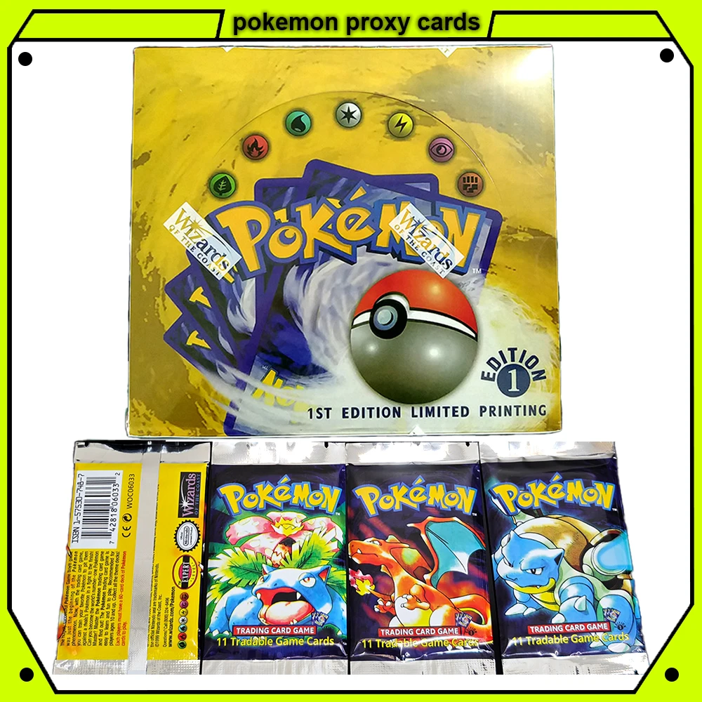 Pokemon feuille 36 paquets 1ST édition ensemble de Base classique cartes proxy jeux de société ensemble complet Collection de cartes PKM jeux jouets cadeaux nouveau