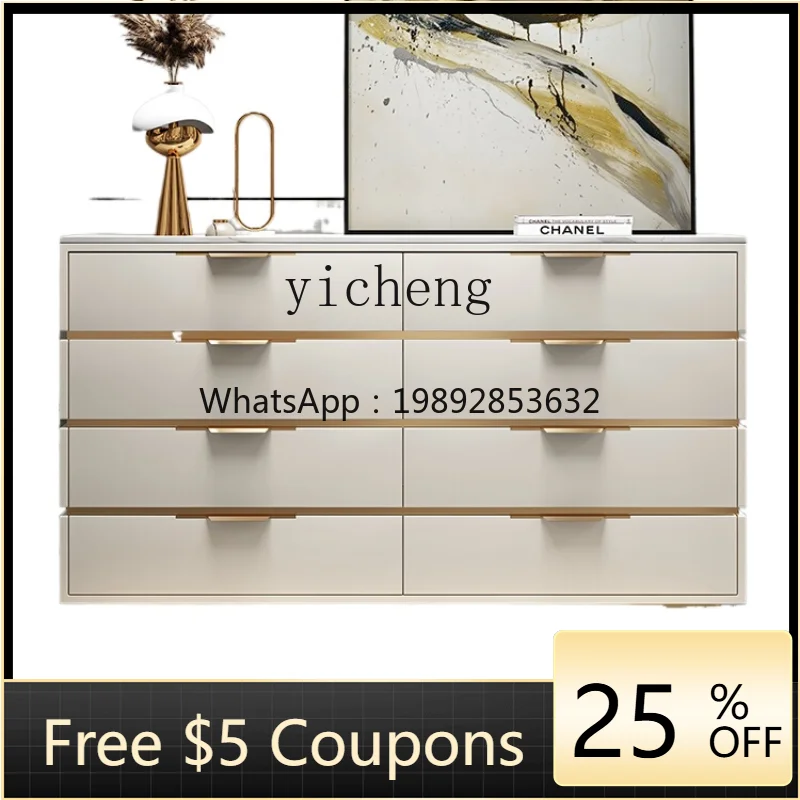 

ZK minimalist eight-bucket cabinet solid wood light luxury bedroom storage locker six-bucket drawer dining side cabinet