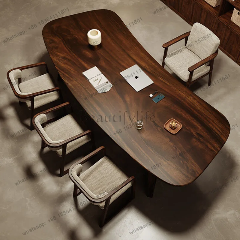 FG Aesthetic Minimalist Office Desk Wood Filing ExecutiveGadgets Reception Design Office Desk Modern Tavolino Postmodern Furnitu
