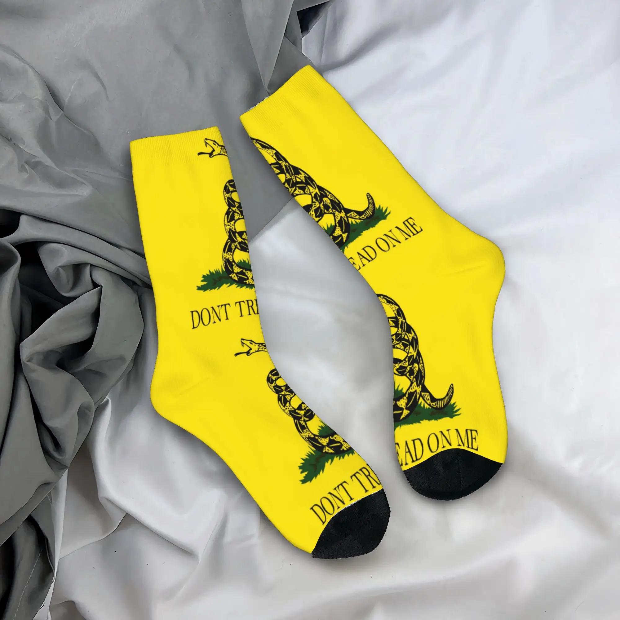 Fashion Men's Dont Tread On Me Gadsden Flag Dress Socks Unisex Breathbale Warm 3D Printing  Crew Socks - view 4