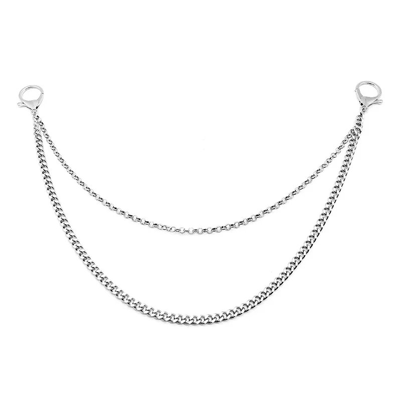 2in1 Stainless Steel  Wallet Belt Chain Rock Punk Trousers Hipster Pant Jean Keychain motion Ring Clip Keyring HipHop Jewelry - Image 2