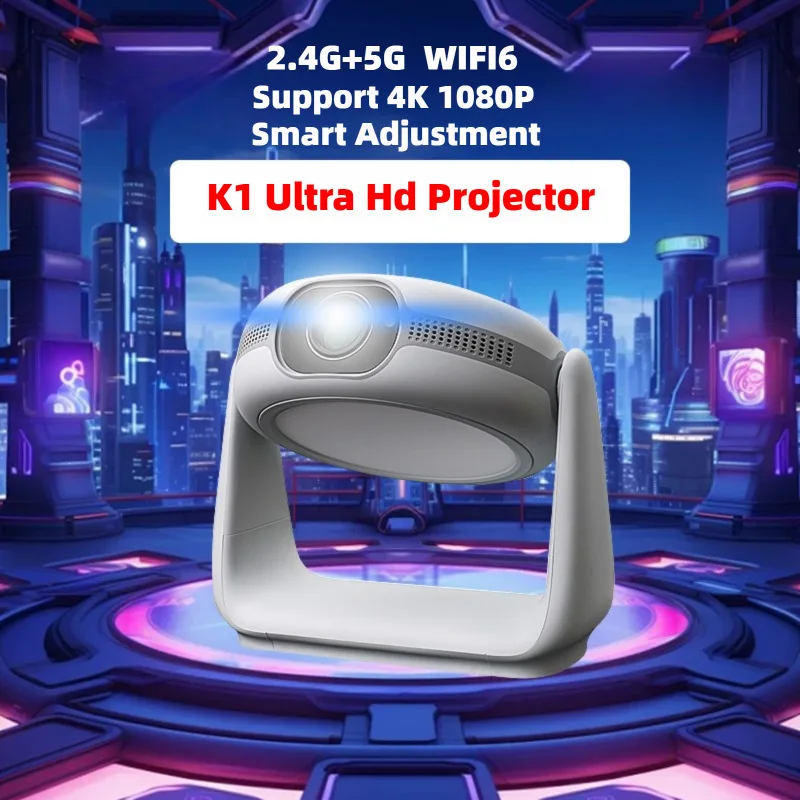 

-border Smart 4K проектор с аккумулятором, портативный карданный проектор высокой четкости, умный домашний офис, настенный проектор для мобильного телефона