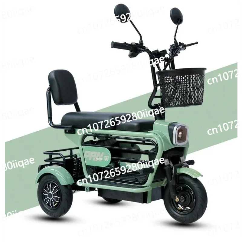 2024 chinese long range removable battery 10 inch wheels fat tire mini  tricycle bike 350w electric scooter car