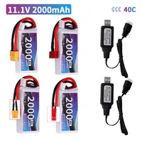 Upgrade 11.1V 2000mAh Battery  T/XT60/JST Plug for Rc Car Helicopter Airplane 11.1V Rechargeable Lipo BatteryFor WLtoys V950