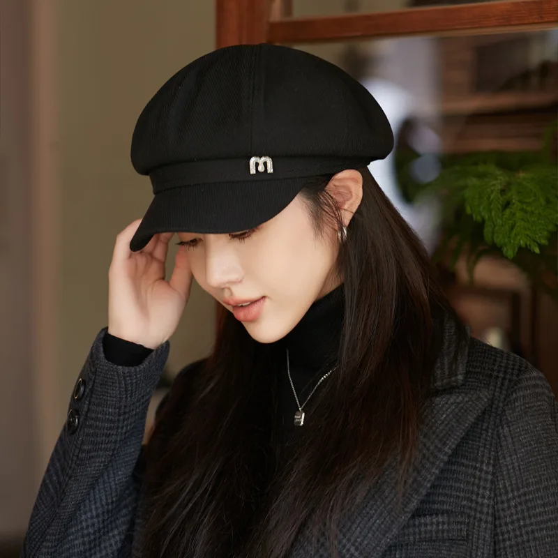 Spring and Autumn Women\'s Hat Arts and culture leisure shopping octagonal cap Warm Retractable newsboy cap Breathable beret