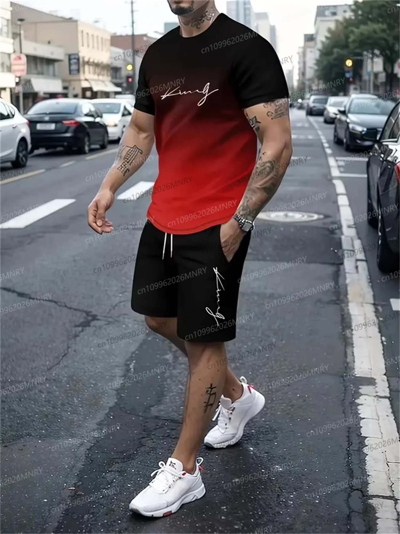 

3D Printed Men's Tracksuit Men's Outfit Summer Short Sleeve T Shirt Set Fashion 2 Piece Sportwear Casual shorts Sweatshirt