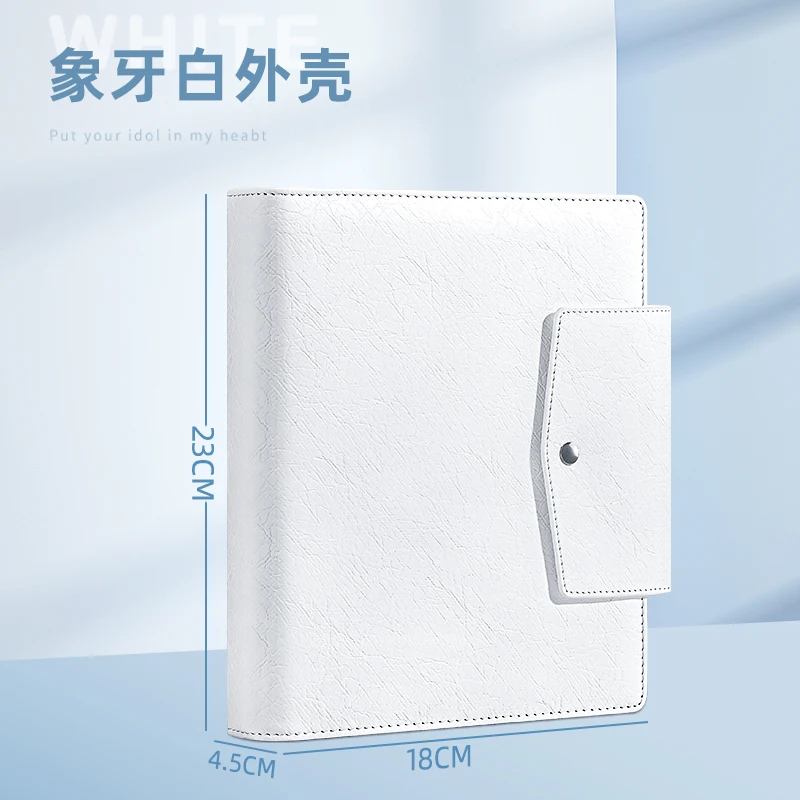 4 Pocket Sleeves PU Leather Idol Photo Card Metal Buckle 3 Ring A5 Glitter Cover Kpop Photo Album Postcard Collect Book