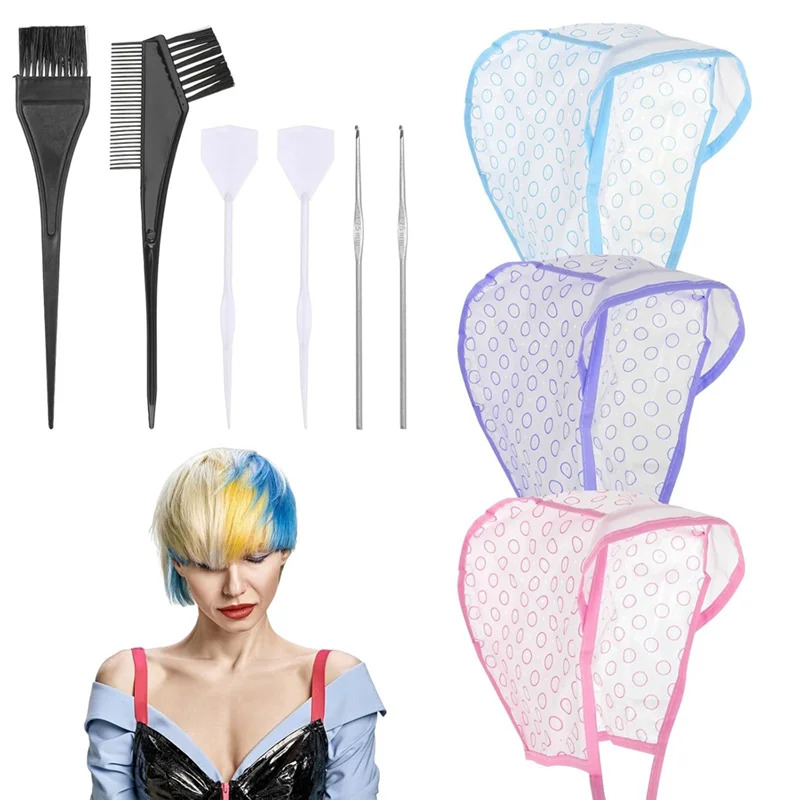 Hair Highlighting Caps, Highlight Cap With Hooks, Frosting Dye Kit, Bleach Cap Coloring, Highlighting Kit - Image 4