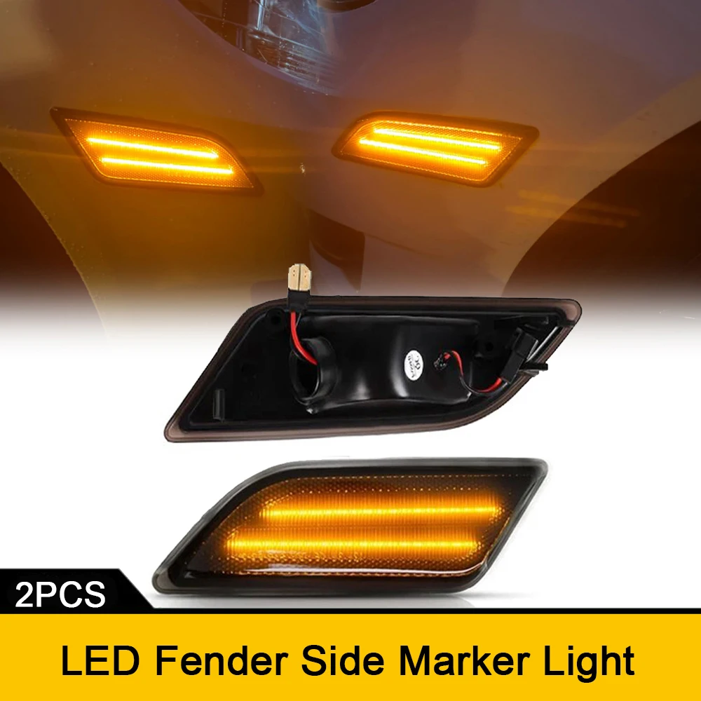 

2Pcs LED Side Marker Front Fender Light Canbus Free Error For Mercedes Benz C-Class W204 C250 C300 C350 C63 AMG 2012-2014 Amber