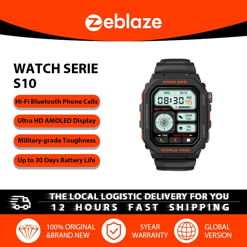 【Гарантия 5 лет】Умные часы Zeblaze с функцией Bluetooth-звонков, отслеживанием сердечного ритма и фитнес-трекингом