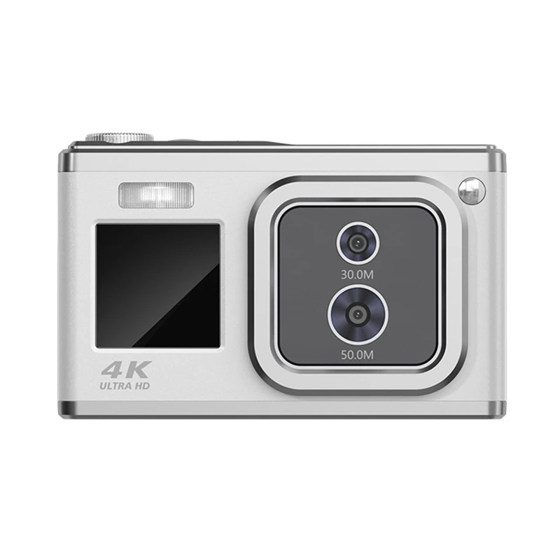 

Auto Focus Digital Camera 2.88 Inch 4K 50MP Optical Zoom Video Camera Photography Camera Gifts For Students-White Durable