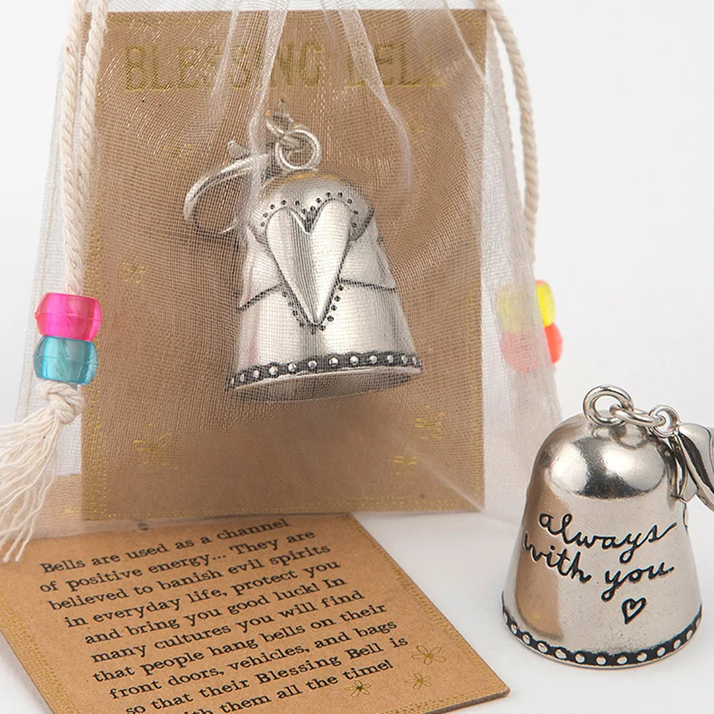 أجراس ريفية عتيقة مزخرفة ، نعمة الملائكة بجانبك ، جرس فضي صغير مزخرف للأبواب والمركبات والحقائب أو المفاتيح #4