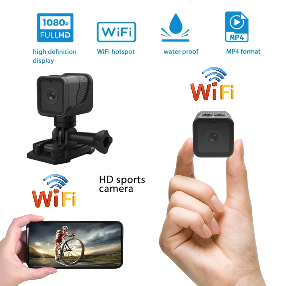 1080p-hd-ミニアクションカメラ-ポータブル防水スポーツカメラ-ホットスポット-wifi-搭載-バイク-オートバイ用ドライブレコーダー