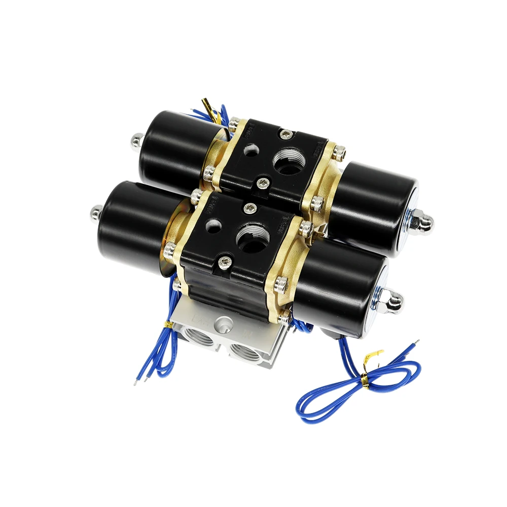 3/8 "8 صمامات شاحنة تدفق كبير 15 16 مللي متر محرك الأسهم المنوع 200psi 300 psi تعليق 1/2" النحاس 8-صمام 3 موقف صمام الهواء