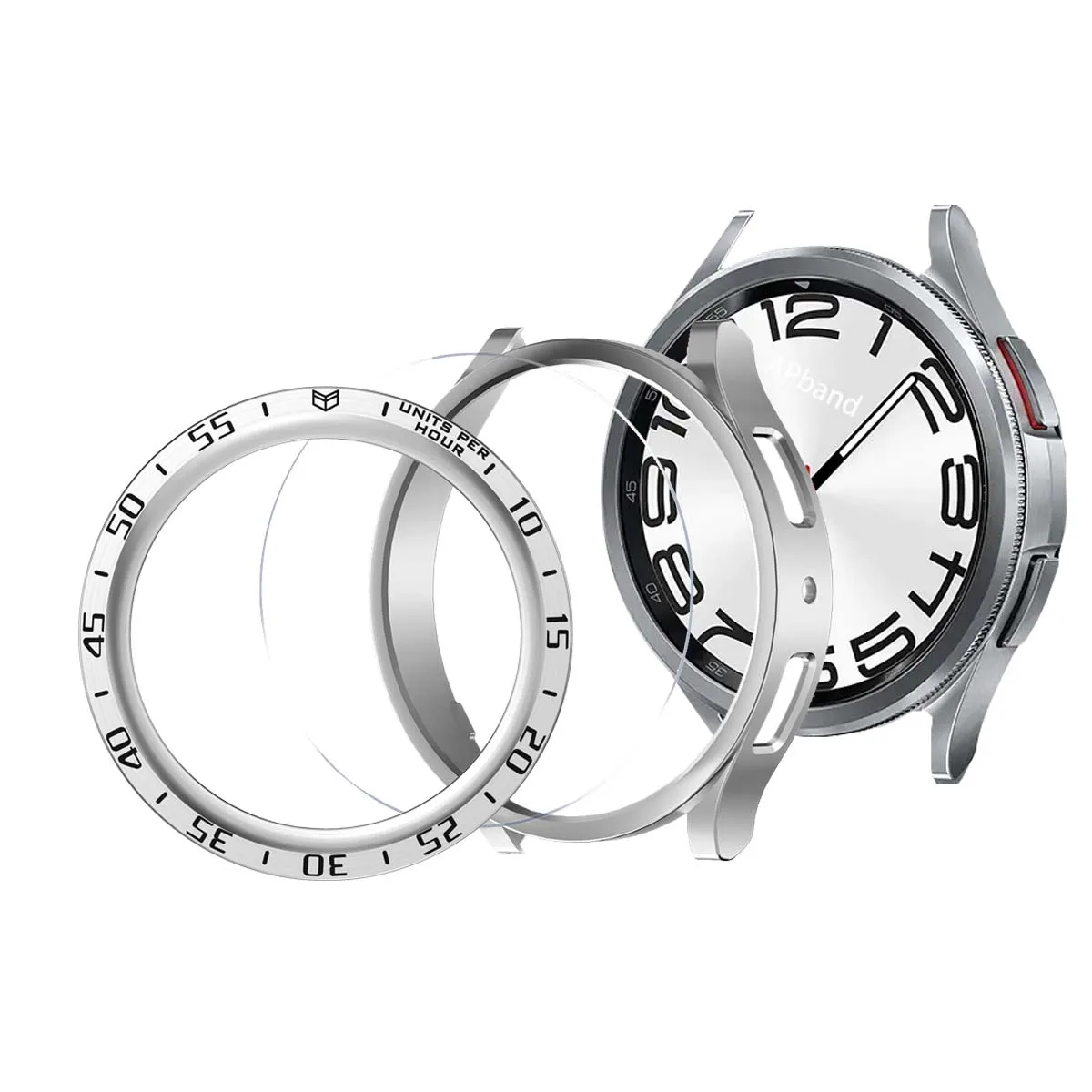 3 Stück für Samsung Galaxy Uhr 6 klassische 47mm 43mm Gehäuse Metall Lünette Ring gehärtetes Glas Displays chutz uhr 5 Pro 45mm Stoßstange